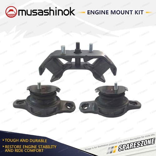 Front + Rear Round Engine Mount Kit for Subaru Forester SH9 2.5L 4Cyl 08-13