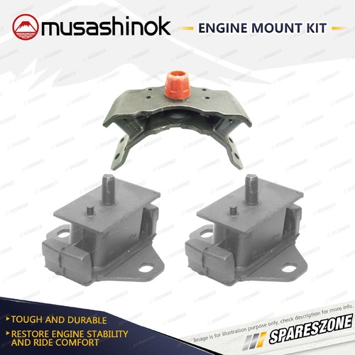 Front + Rear Engine Mount Kit for Toyota Prado KZJ120R 3.0L 4 Spd Auto & Manual