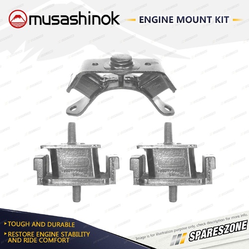 Front + Rear Engine Mount Kit for Toyota T18 TE72 1.8L 4Cyl 3TC 10/79-7/83