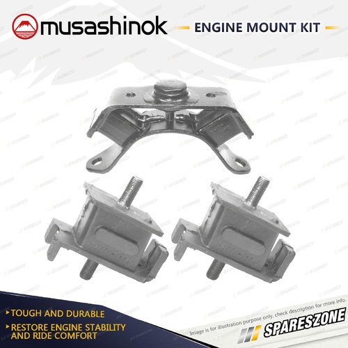 Front + Rear Engine Mount Kit for Toyota Corolla AE71 AE86 1.6L 4Cyl 4AC 83-87