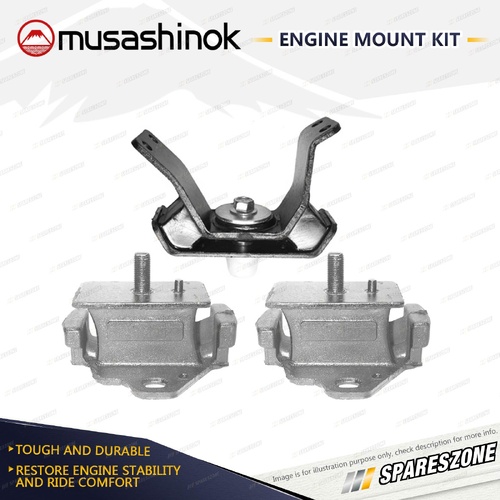 Front + Rear Engine Mount Kit for Toyota Prado RZJ95R 2.7L 4Cyl 4WD 3RZFE Man.