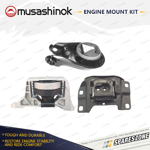 Musashinok Full Engine Mount Kit for Mazda 3 BL 2.0L 4Cyl LFDE 09-14 Auto & Man