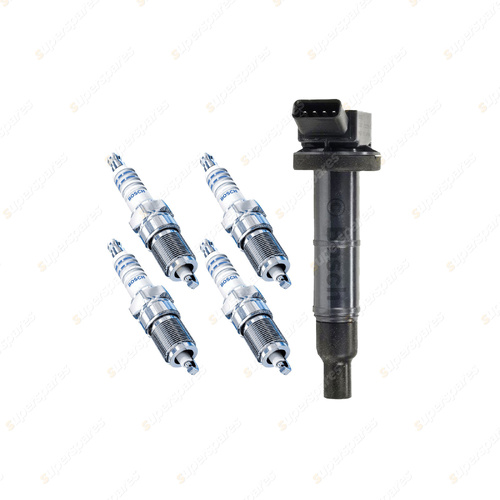 Bosch 4 Spark Plugs+Ignition Coil for Toyota Camry ACV36R Avensis Estima Tarago