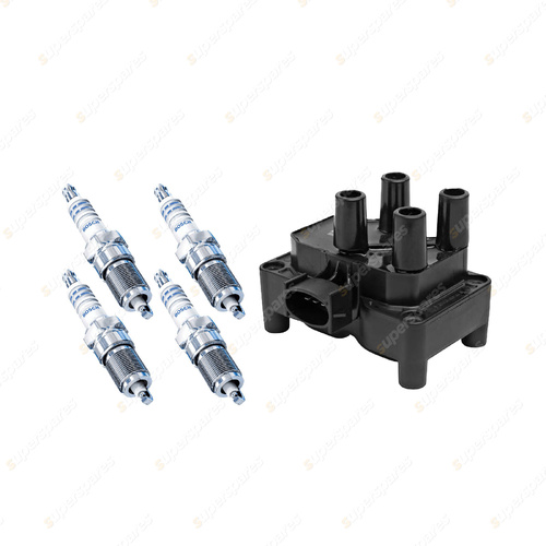 Bosch 4 Spark Plugs+Ignition Coil for Mazda Tribute CU YU EPEW 2.0L I4 01-04