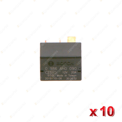 10 Pcs Bosch Micro Relays 0986AH0090 - 4 Pin Rated Current 20A Voltage 12V