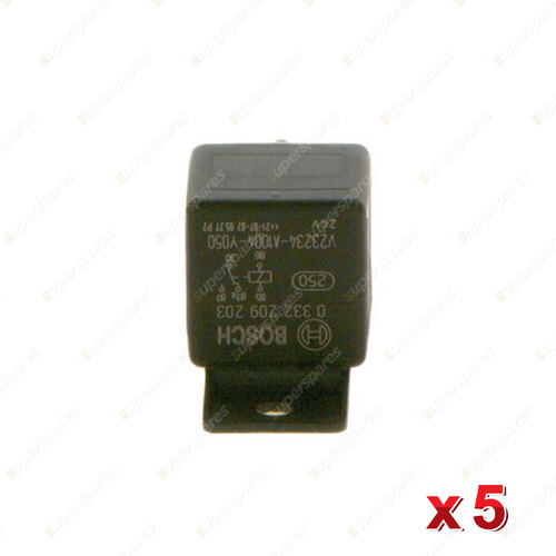 5 Pcs Bosch Main Relays 0332209203 - 5 Pin 32 Ohm Rated Current 20A Voltage 24V