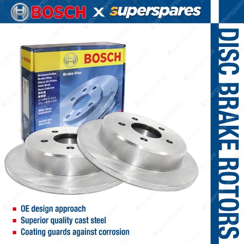 2 x Bosch Front Disc Brake Rotors for Audi A3 8L 1.8L AGU I4 20v Dia 232