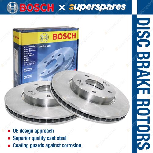 2Pcs Bosch Front Vented Disc Brake Rotors for Mazda MX5 NC NCEC 2.0 I4 16V