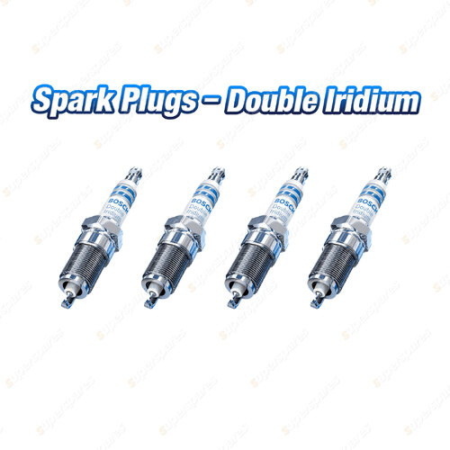 4xBosch Double Iridium Spark Plugs for Kia MentorI FX Rio DC Shuma I Sportage AL