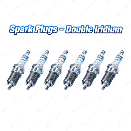 6 x Bosch Double Iridium Spark Plugs for Audi A6 4F2 C6 4F5 C6 6Cyl 3L