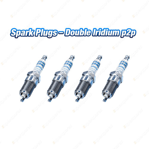 4 x Bosch Double Iridium p2p Spark Plugs for Honda CR-Z Hybrid ZF Jazz GE GG