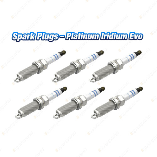 6 x Bosch Platinum Iridium Evo Spark Plug for Jaguar F-Pace X761 F-Type XE XF XJ