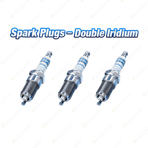 3 x Bosch Double Iridium Spark Plugs for Toyota Yaris Cross MXPA10 MXPH10 MXPB10