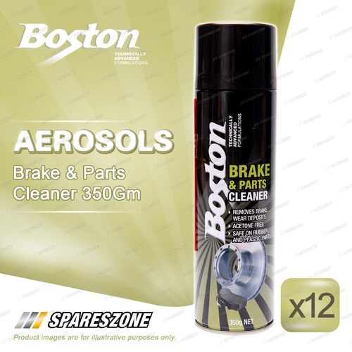 12 x Boston Brake&Parts Cleaners Maintenance Aerosol 350G Solvent-Based Cleaner