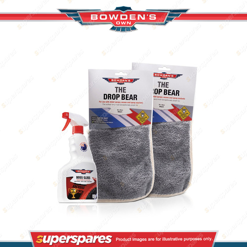 1 x Bowden's Own Boss Gloss Pack include a Spray and two Drop Bear Towels