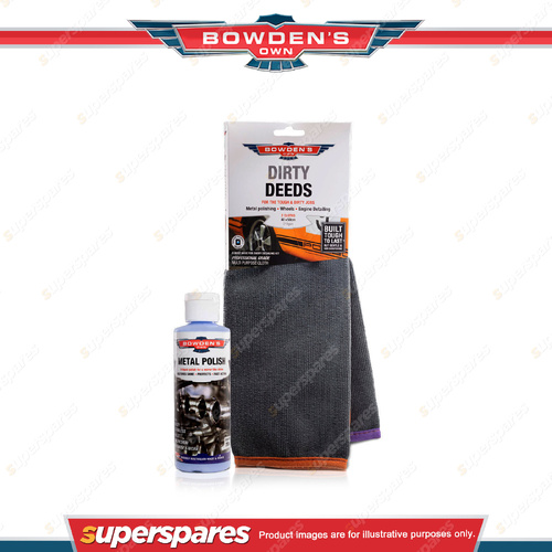 1 x Bowden's Own Metal Polishing Pack - Metal Polish and Dirty Deeds Cloth