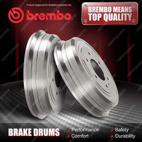 2x Rear Brembo Brake Drums for Isuzu D-MAX I 3.0 TFR85 102KW 254.1mm Diameter