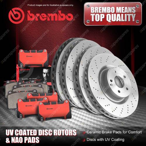 Front + Rear Brembo UV Disc Rotors & NAO Brake Pads for Lexus IS F USE20 311KW