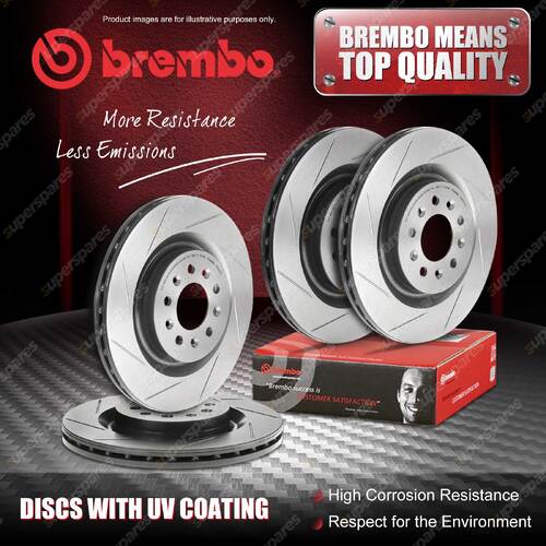 4x Brembo Front+Rear UV Coated Brake Rotors for Aston Martin DB9 Vantage Volante