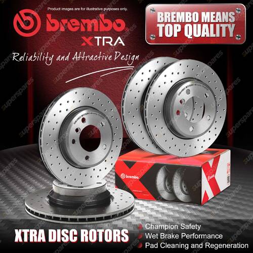 4x Brembo Front+Rear Drilled Brake Rotors for Lancia Dedra 835 Delta 836 1.6L