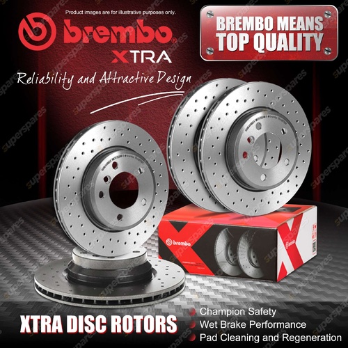 4x Brembo Front+Rear Drilled Brake Rotors for Skoda Karoq NU7 2.0L 2017-ON