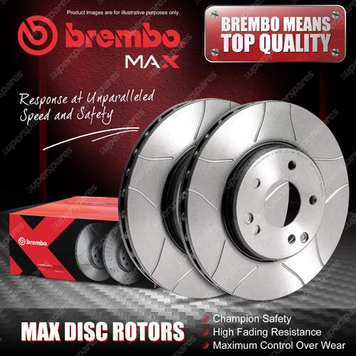 2x Front Brembo Slotted Disc Brake Rotors for Rover Streetwise Hatchback Vented