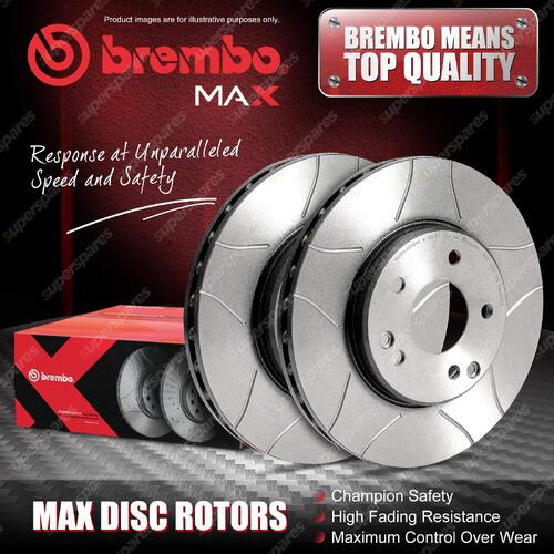 2x Rear Brembo Slotted Disc Brake Rotors for Skoda Superb 374 3T4 3T5 PR 1KF