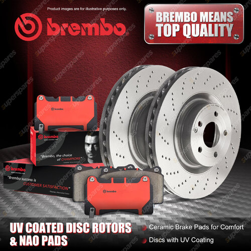 Front Brembo UV Disc Rotors + NAO Brake Pads for Mercedes Benz S280 S320 W220