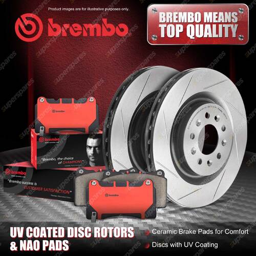 Front Brembo UV Disc Rotors NAO Brake Pads for Renault Megane DZ0 DZ1 2.0 13-On