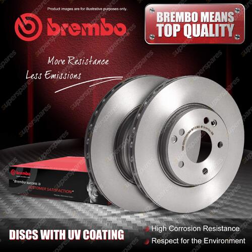 2x Front Brembo UV Coated Disc Brake Rotors for Abarth 500 595 695 C 312