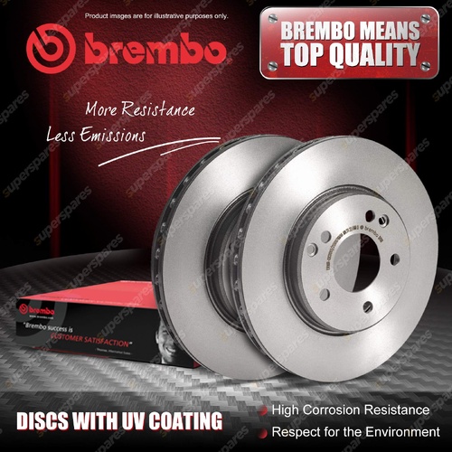 2x Rear Brembo UV Coated Disc Brake Rotors for KIA Stinger CK 3.3 T-GDI 17 - On