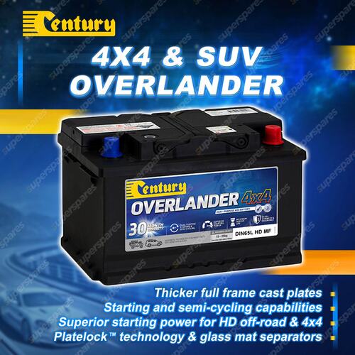 Century Overlander 4X4 MF Battery for Jeep Cherokee 2.8 ENR Wrangler 2.8 ERB