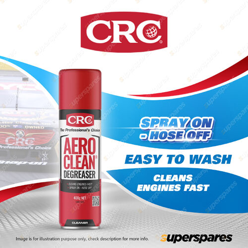 1 x CRC Aeroclean Degreaser 400g Aerosol Spray - Engines Auto Parts Cleaner