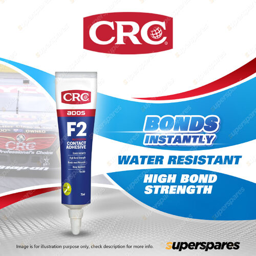 1 x CRC F2 Multi Purpose Contact Adhesive 75ml Stick Water Resistant