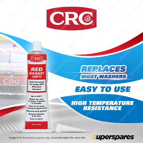 1 x CRC Red Gasket 85g Self Forring Hi Temp RTV Silicone Gasket - Easy to apply