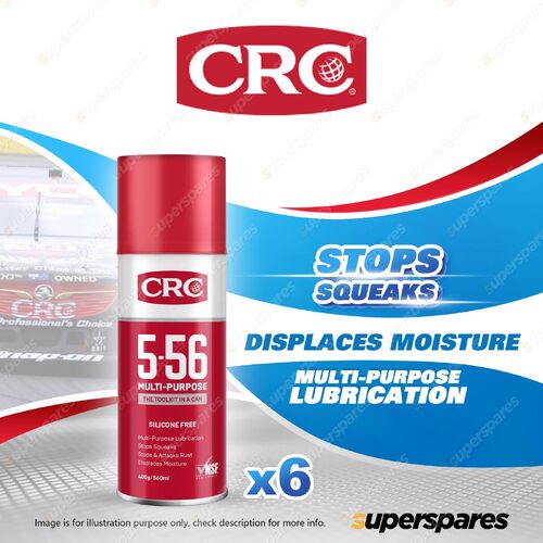 6 x CRC 5-56 Multi Purpose Lubricant 400g/560ml Protects metal - Silicone Free