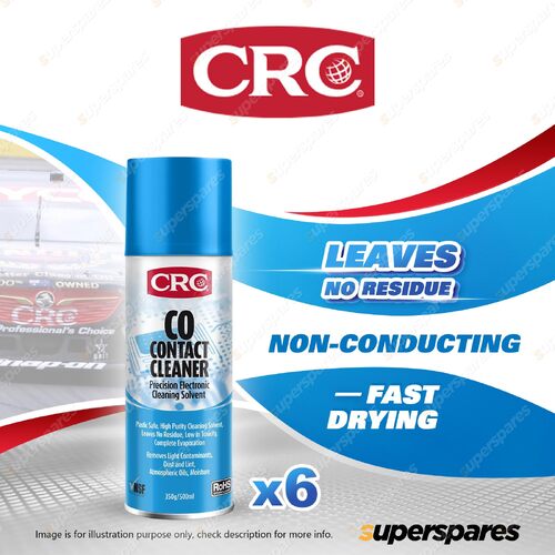 6 x CRC CO Contact Cleaner 350g Aerosol High Purity Cleaning Solvent