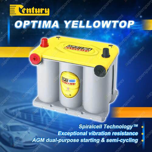 Century Yellowtop Optima Battery for 12V 650CCA 98RC 48Ah Front Terminal Post