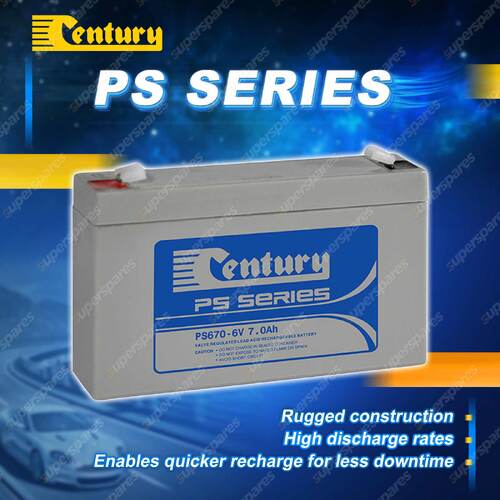 Century PS Series Battery - 6 Volts 7Ah Warranty 12M Stationary Power