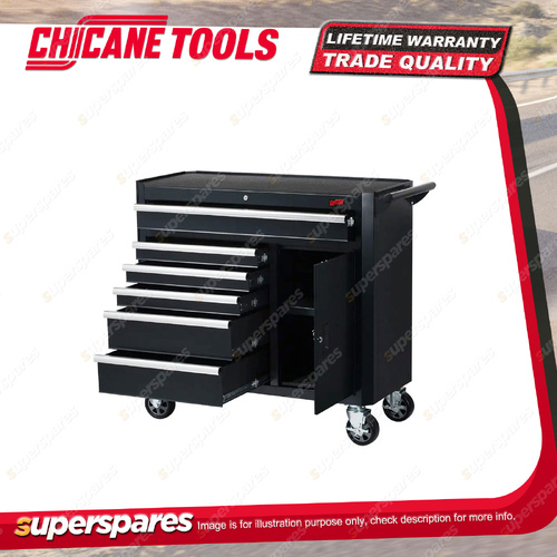 Chicane 41" 6 Drawer 1 Door Mobile Tool Trolley - Size 4041 x 460 x 818mm