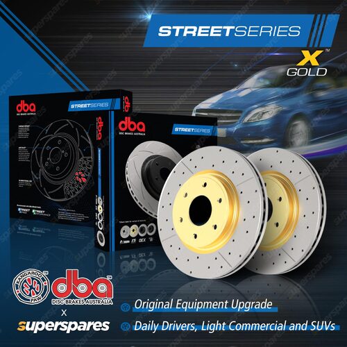 DBA X Gold Drilled Rear Disc Brake Rotors for Holden HSV Maloo VS 1995-1997