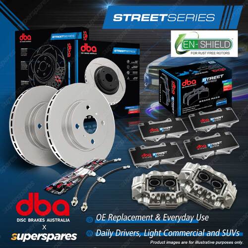 DBA Front Disc Brake Rotors Pads Calipers Hoses Kit for Holden Commodore VE RWD