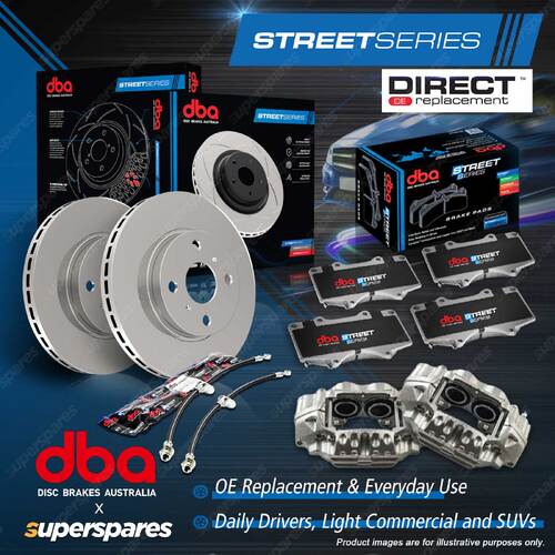 DBA Front Disc Brake Rotors Pads Calipers Hoses Kit for Subaru Forester SJ S13