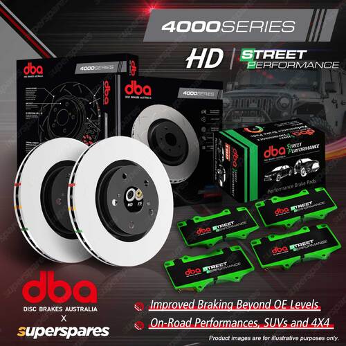 DBA 4000 HD Front Disc Brake Rotors Pads for Ford Mustang 2.3 GTDi FM FN 352mm