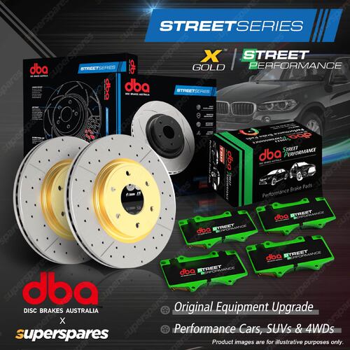 DBA Rear X-Gold Brake Rotors & Performance Pads for Toyota Land Cruiser HDJ100