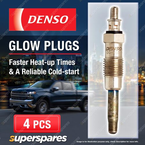 4 x Denso Glow Plugs for Bedford CF CF97 2.0 D 1998cc 2.3D 2260cc 4Cyl