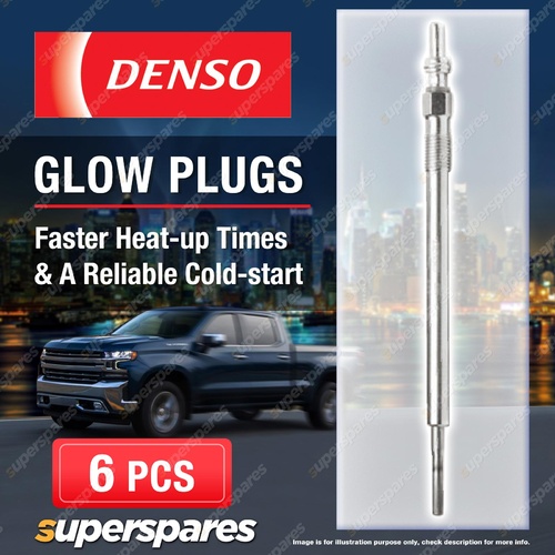 6 x Denso Glow Plugs for Chrysler 300C LX 3.0 CRD EXL 2987cc 6Cyl 2005 - 2012