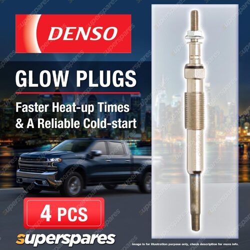 4 x Denso Glow Plugs for Hyundai Sonata V Trajet 2.0 CRDi D4FA 1991cc 4Cyl