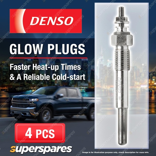 4 x Denso Glow Plugs for Isuzu Gemini JT 1.5 D 4EC1 1488cc 4Cyl Voltage 5 4EC1