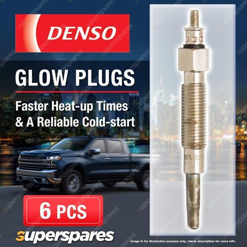 6 x Denso Glow Plugs for Nissan Patrol III/1 MQ MK GR GQ Y60 IV Y61 GR GU 4.2 D